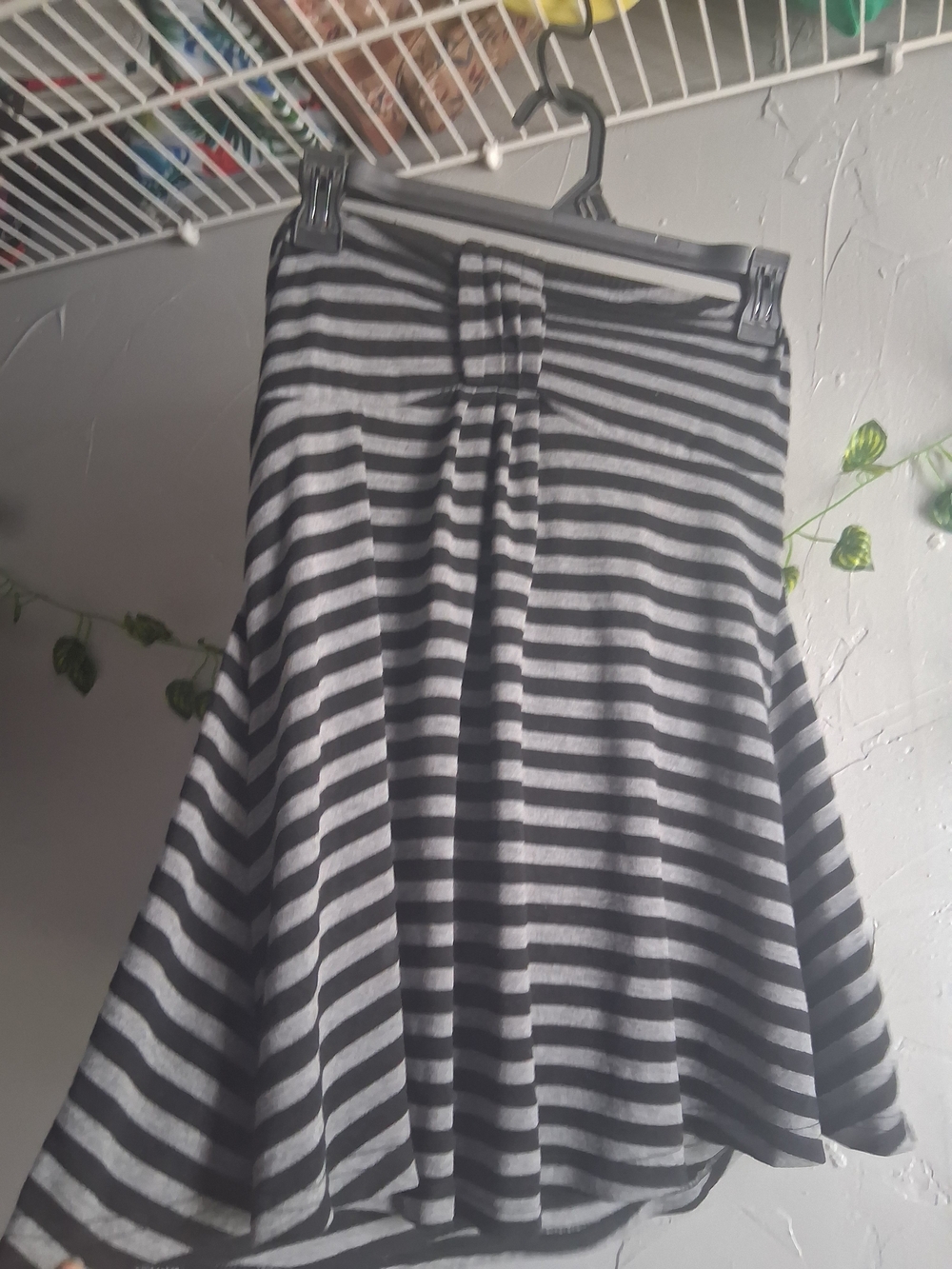 Striped Black and Gray Flared Tube Top - Women